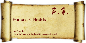 Purcsik Hedda névjegykártya